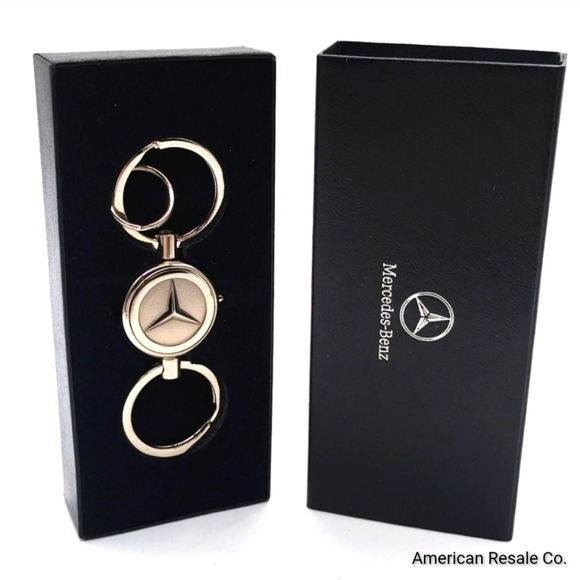 Genuine Silver Mercedes Benz Dual Fob Keychain Detachable for Valet OEM-Boxed - Picture 2 of 7